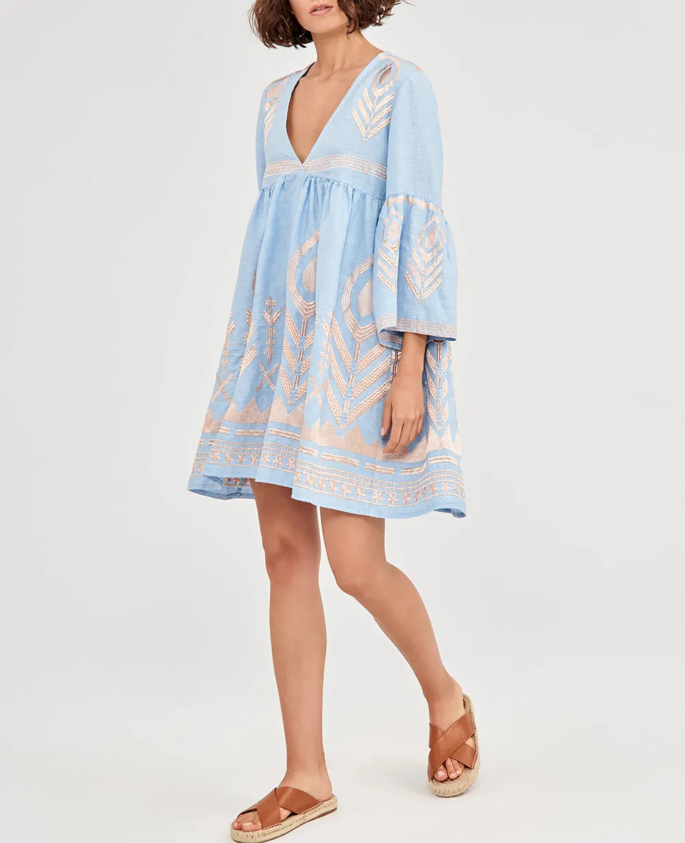 SHORT LINEN DRESS "FEATHER