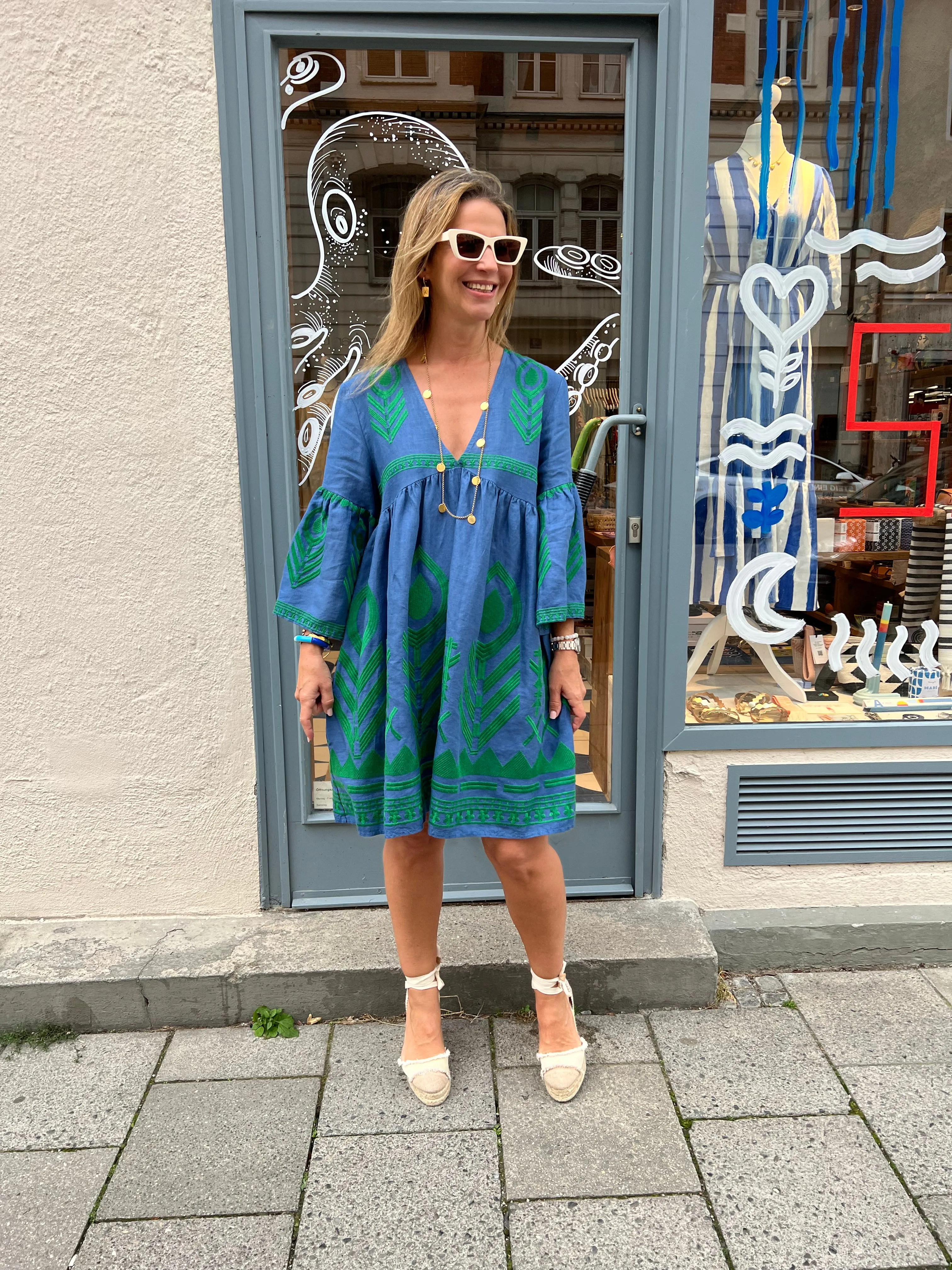 SHORT LINEN DRESS "FEATHER