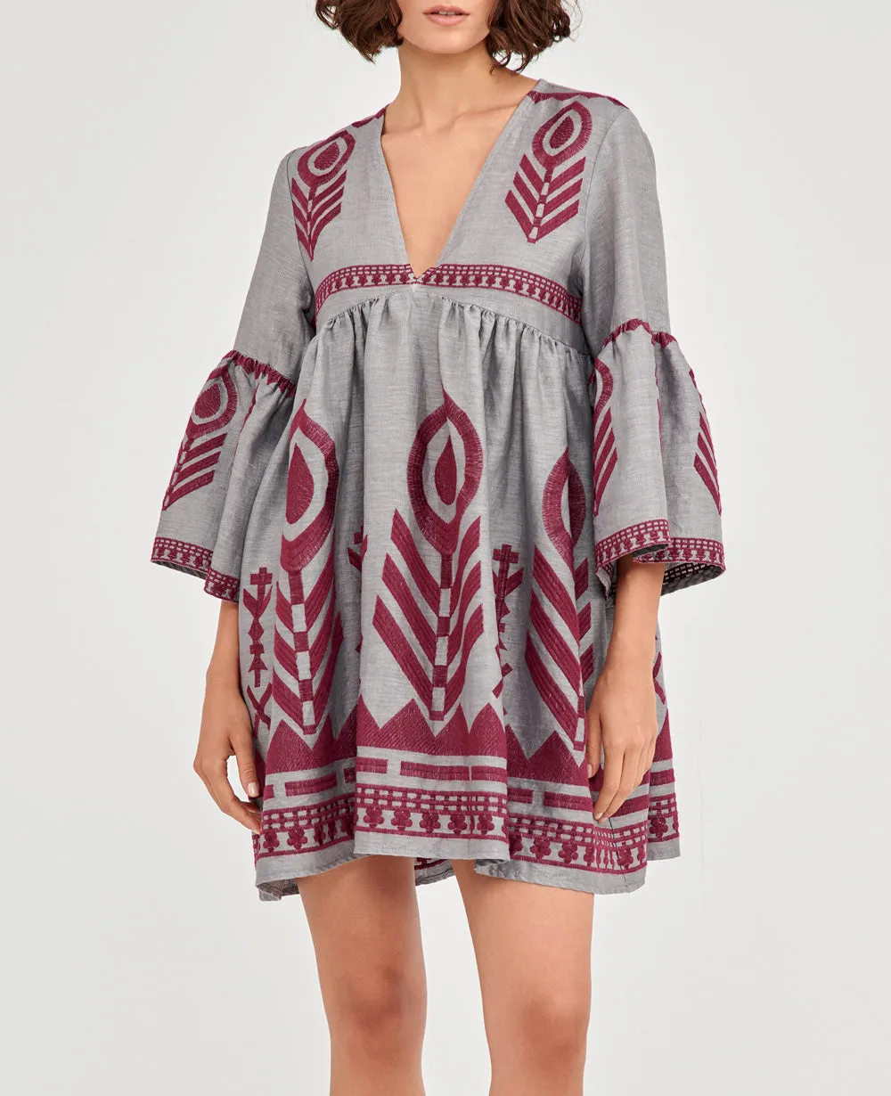 SHORT LINEN DRESS "FEATHER