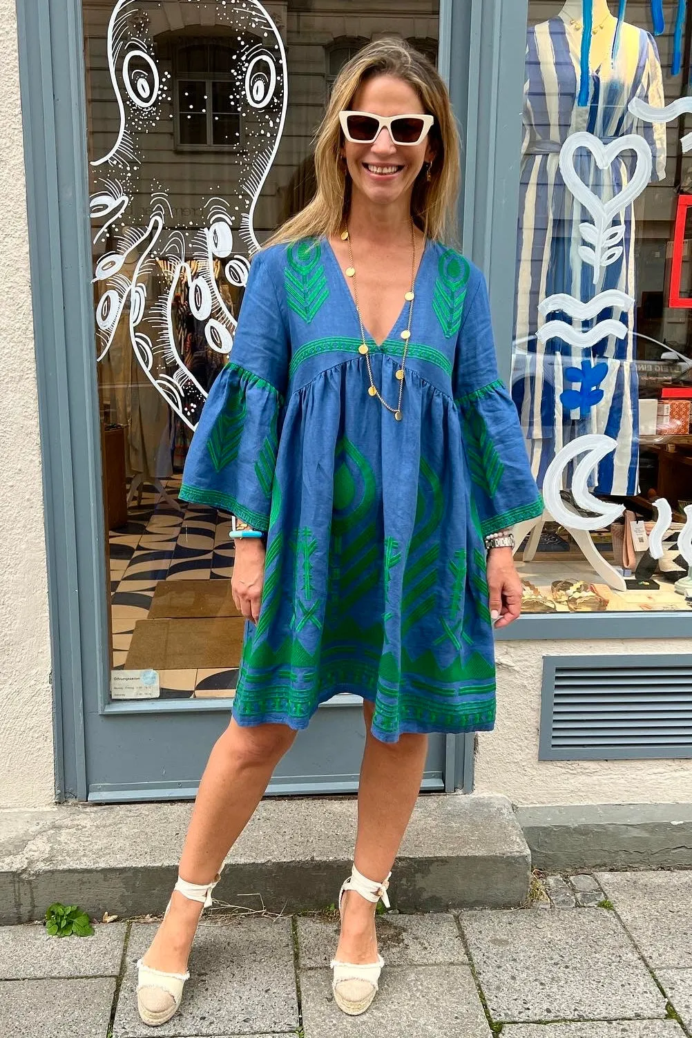 SHORT LINEN DRESS "FEATHER