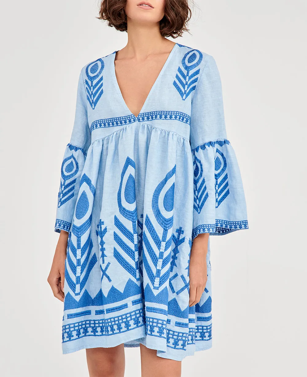 SHORT LINEN DRESS "FEATHER