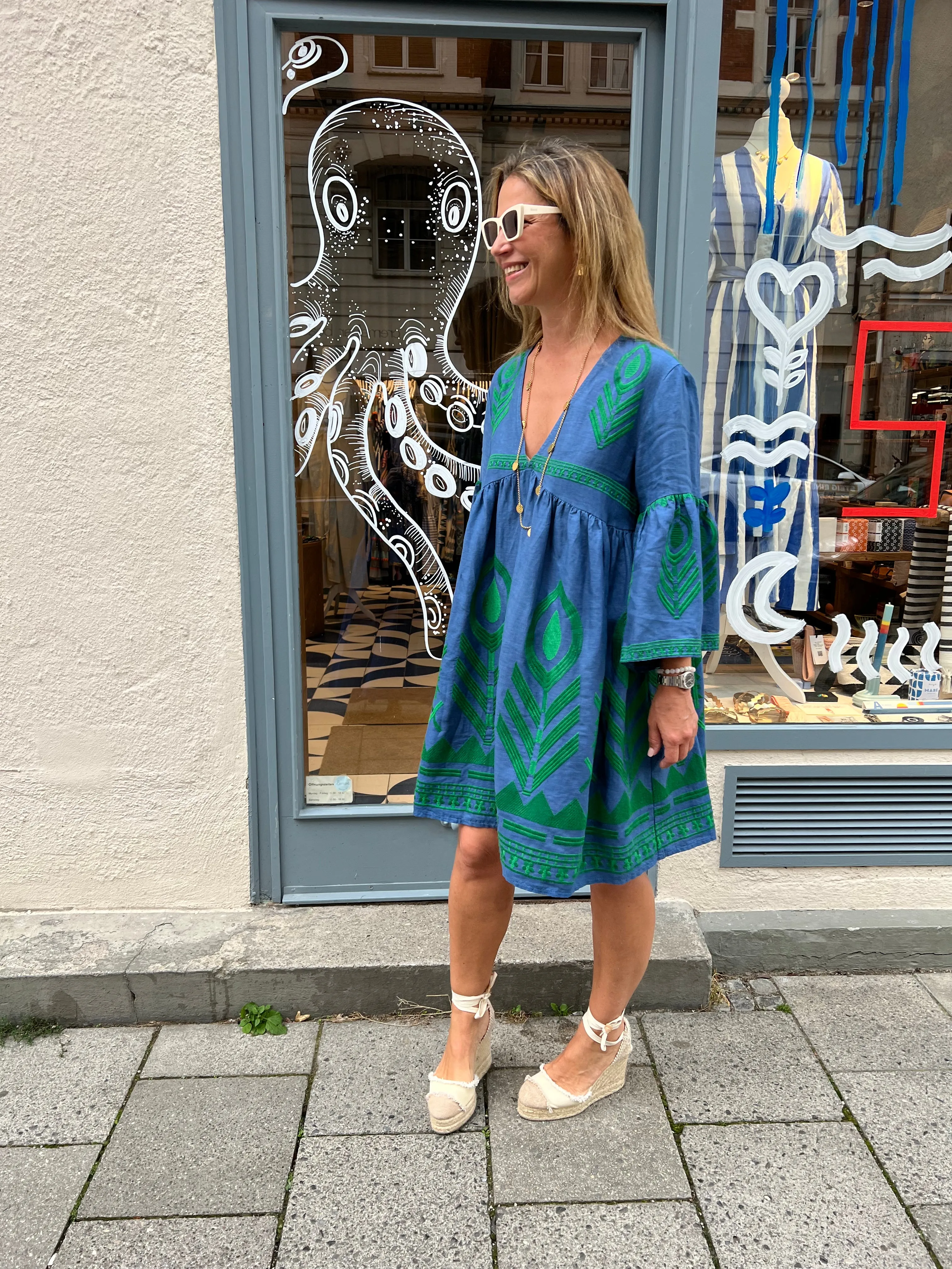 SHORT LINEN DRESS "FEATHER