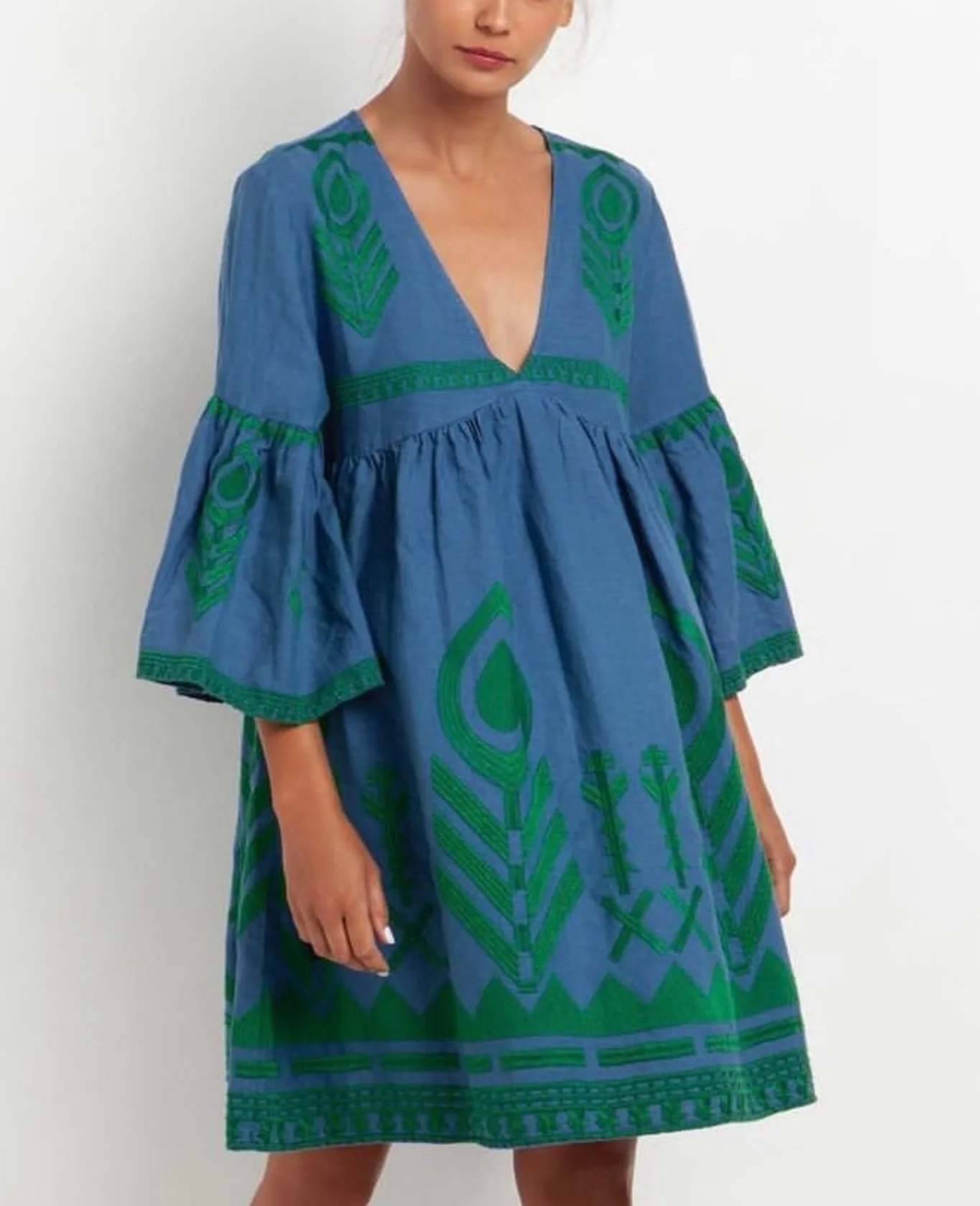 SHORT LINEN DRESS "FEATHER