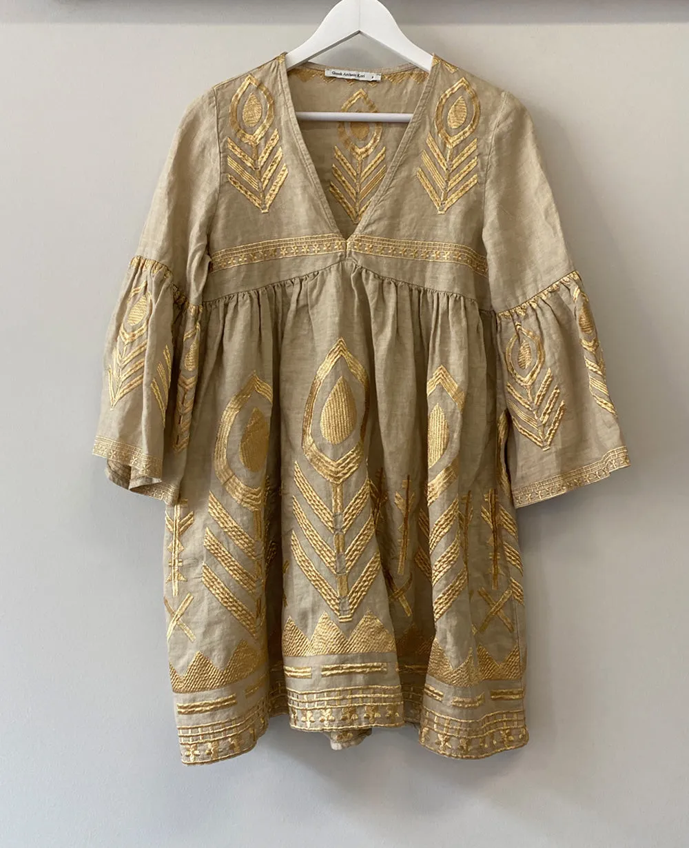 SHORT LINEN DRESS "FEATHER