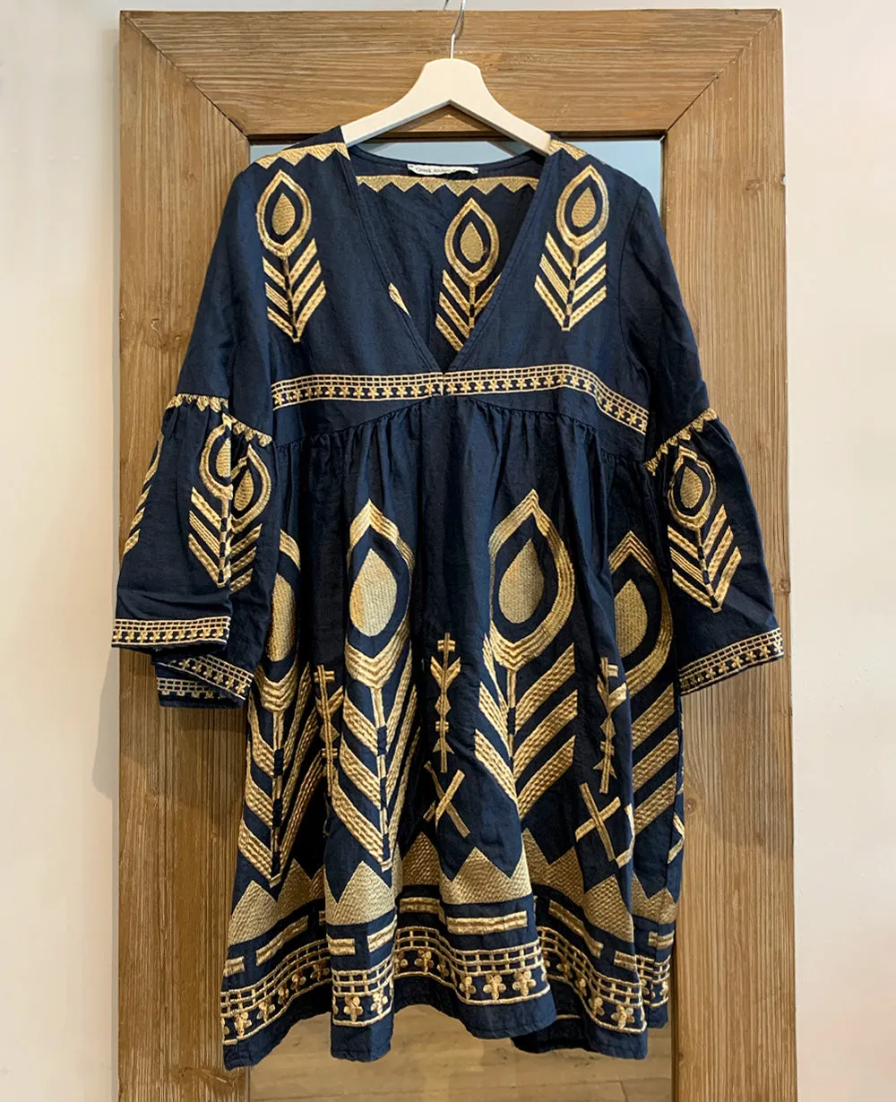 SHORT LINEN DRESS "FEATHER