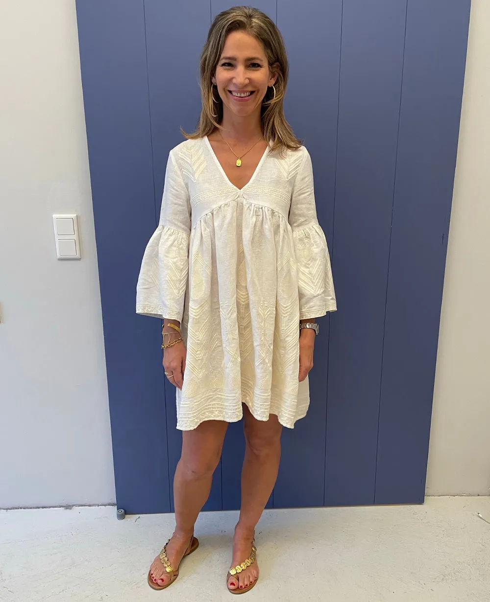 SHORT LINEN DRESS "FEATHER