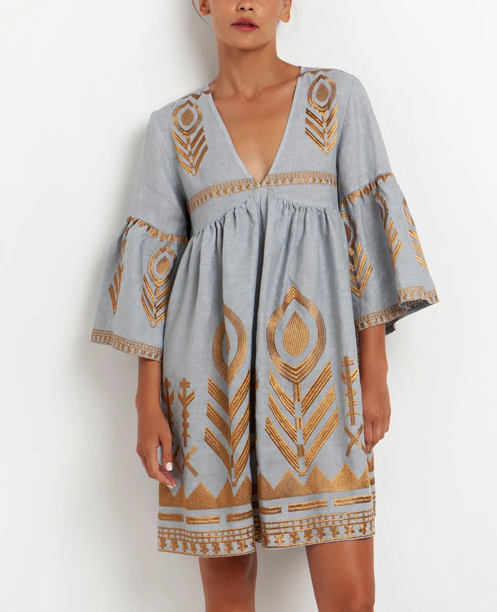 SHORT LINEN DRESS "FEATHER