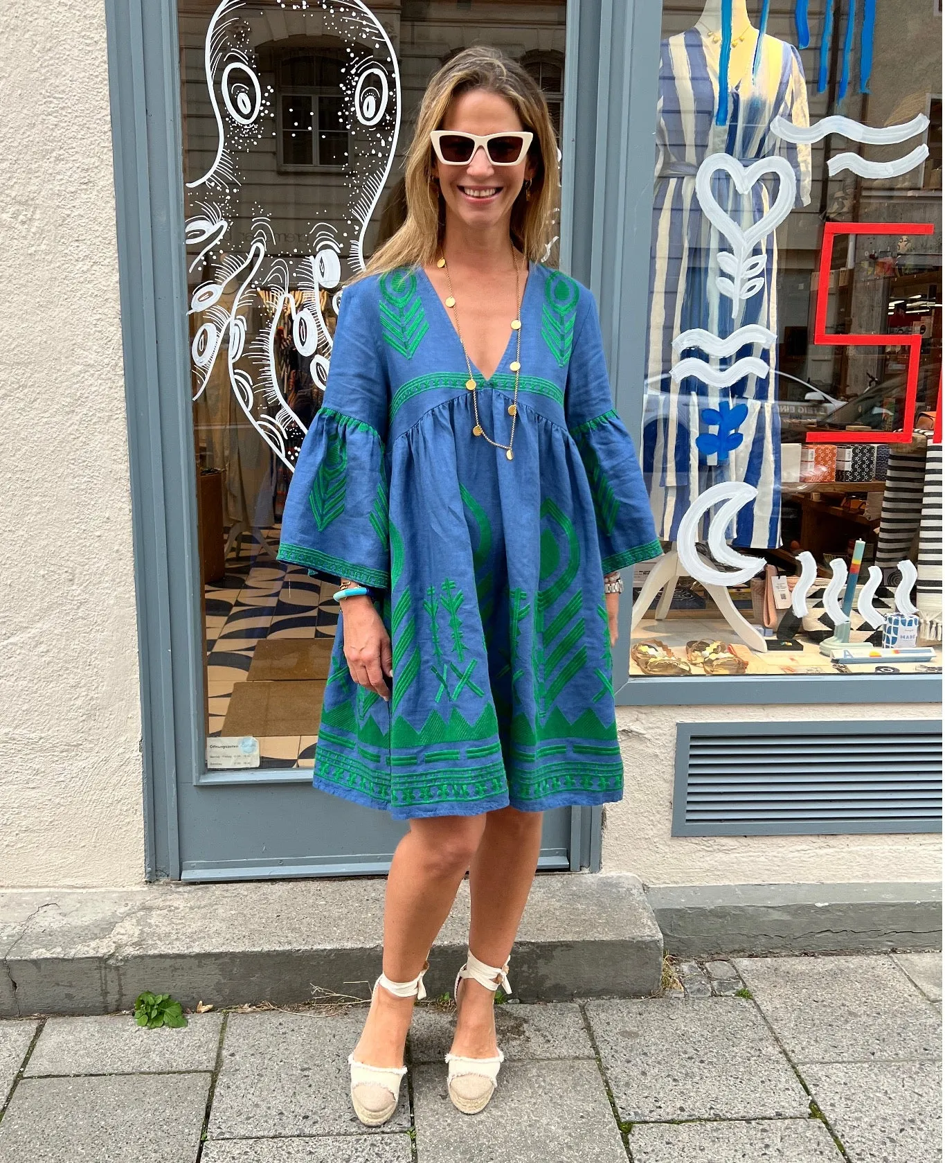 SHORT LINEN DRESS "FEATHER