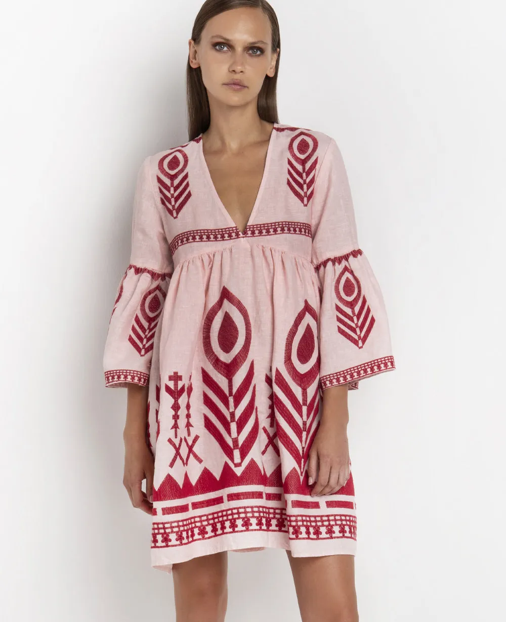 SHORT LINEN DRESS "FEATHER