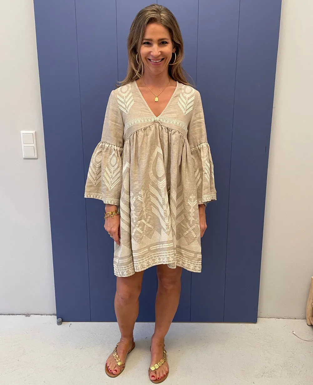 SHORT LINEN DRESS "FEATHER