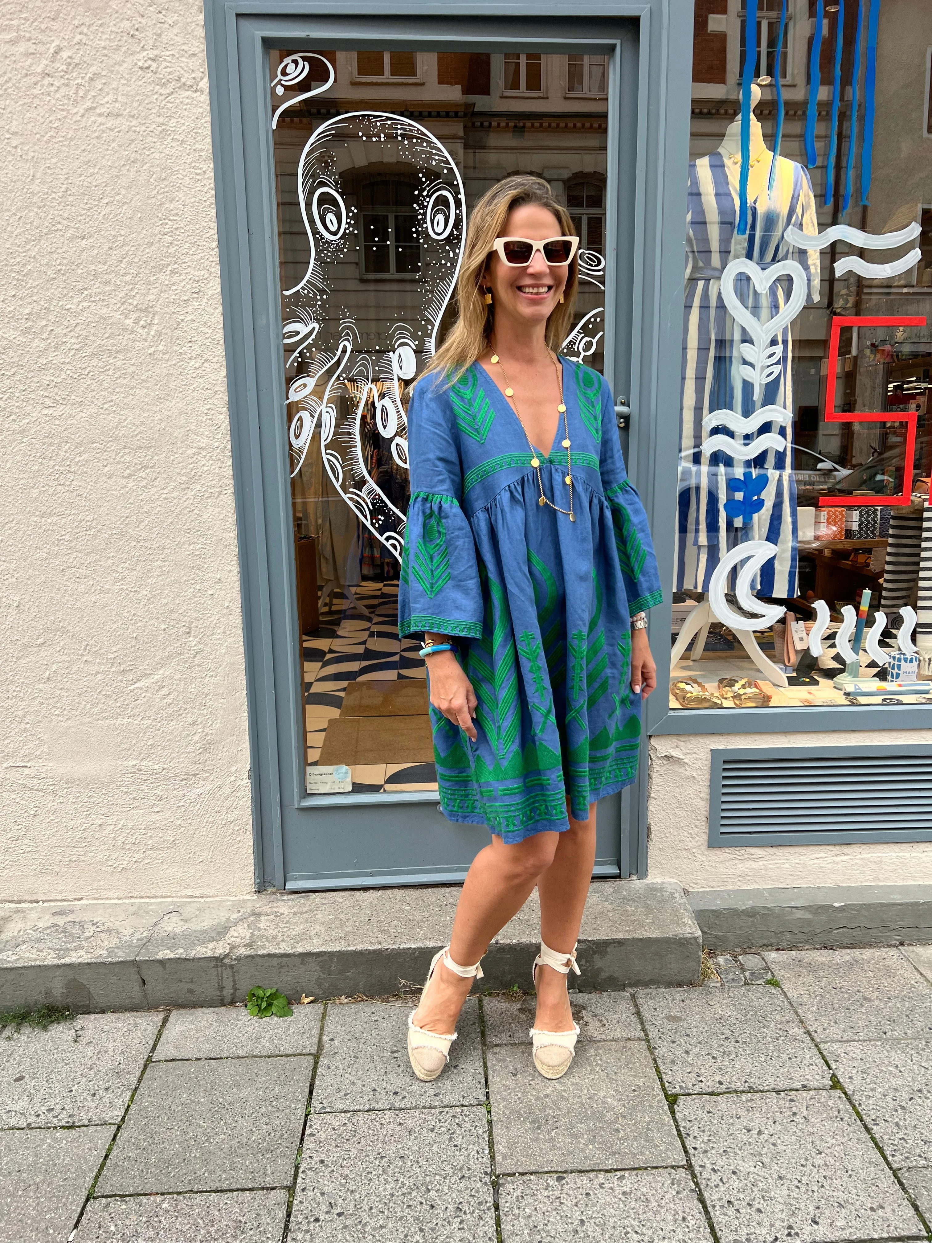 SHORT LINEN DRESS "FEATHER