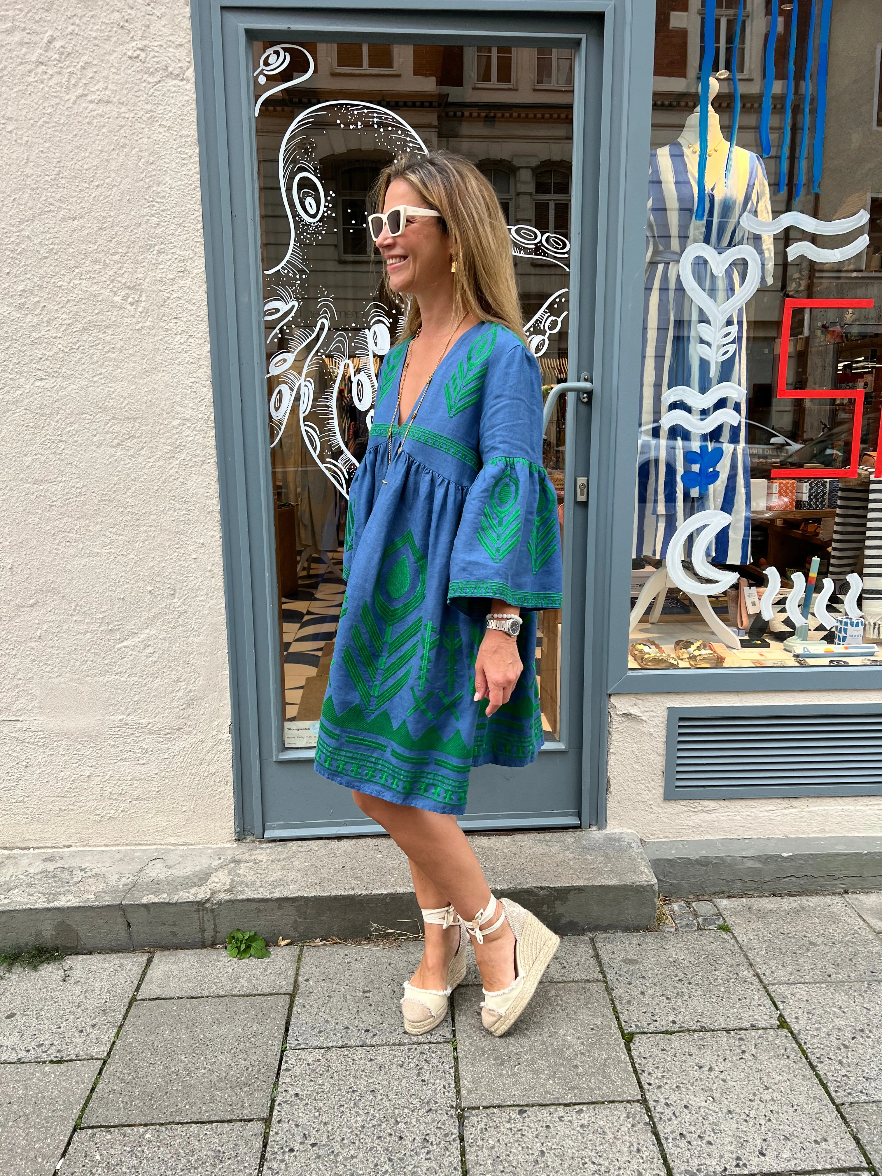 SHORT LINEN DRESS "FEATHER