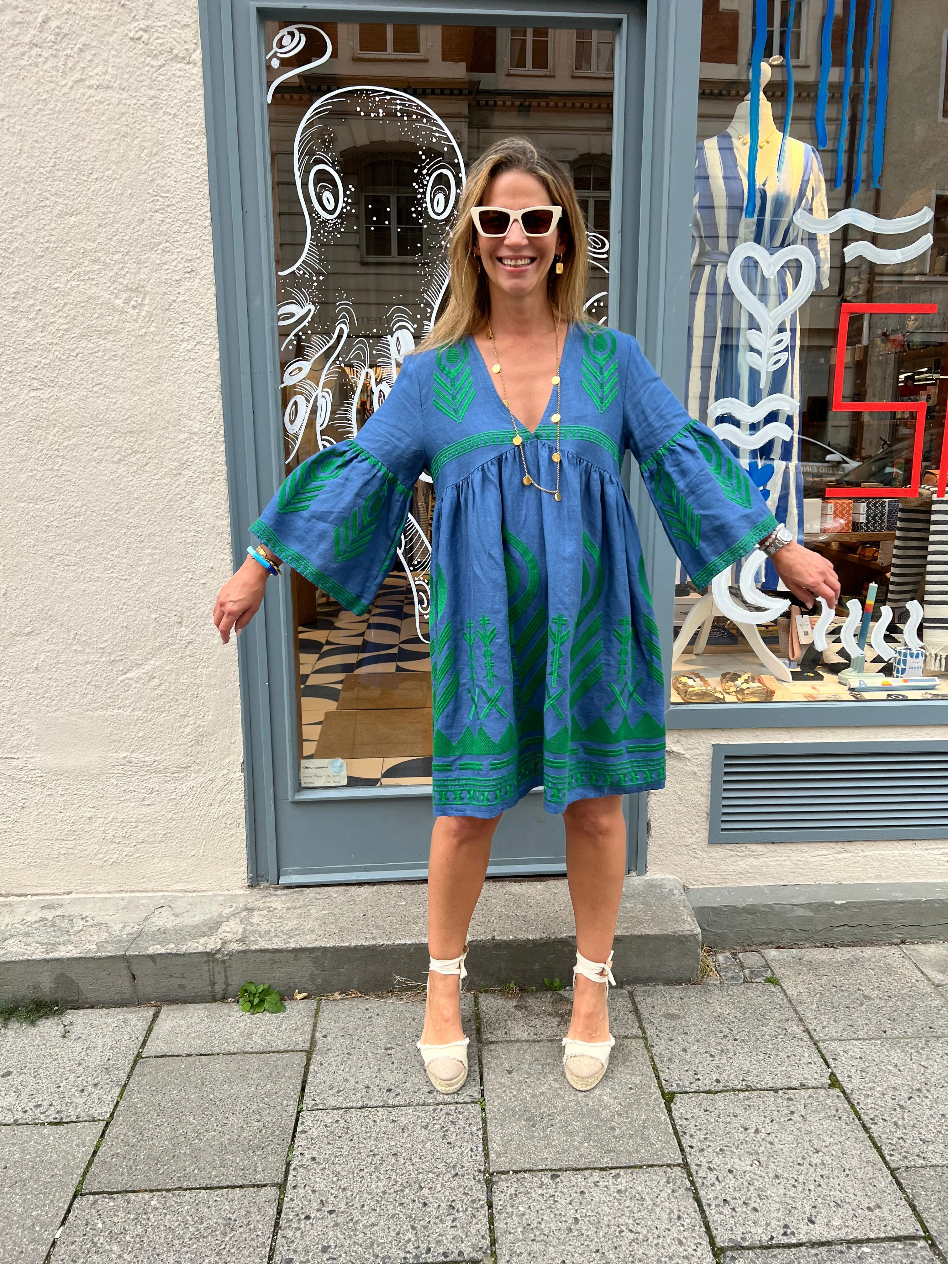 SHORT LINEN DRESS "FEATHER