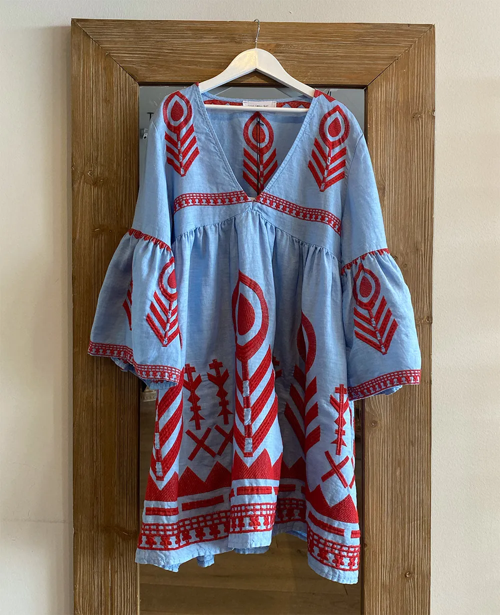 SHORT LINEN DRESS "FEATHER