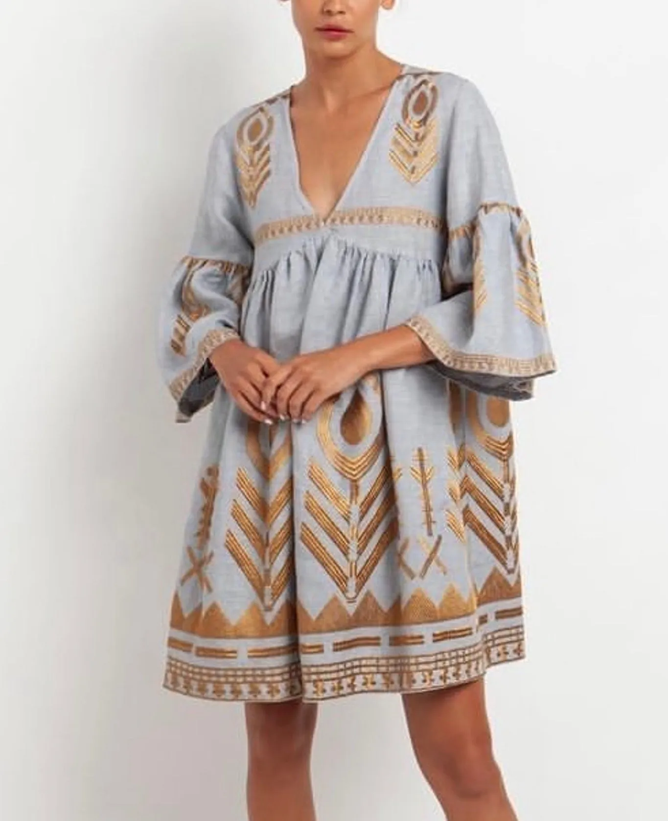 SHORT LINEN DRESS "FEATHER