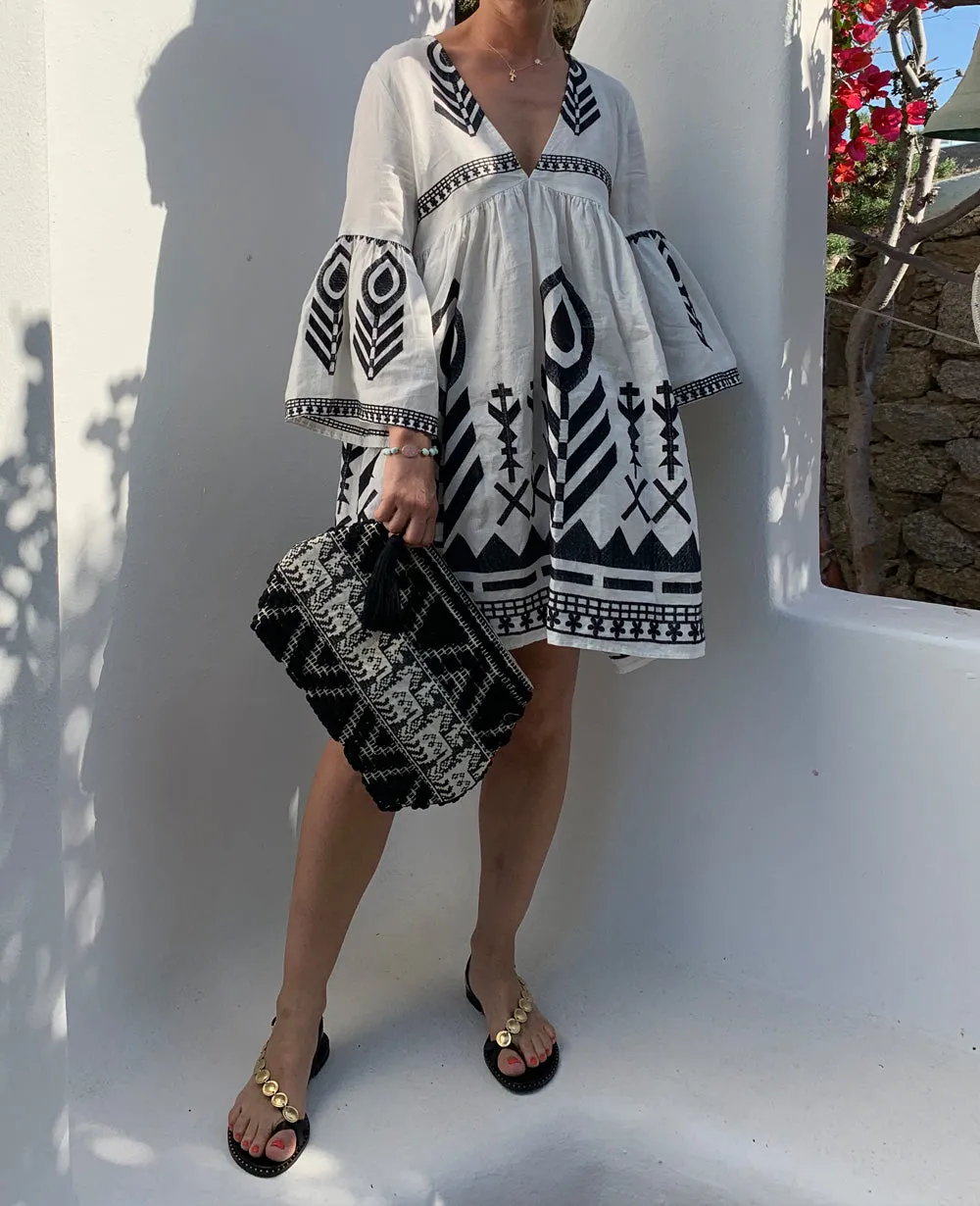 SHORT LINEN DRESS "FEATHER