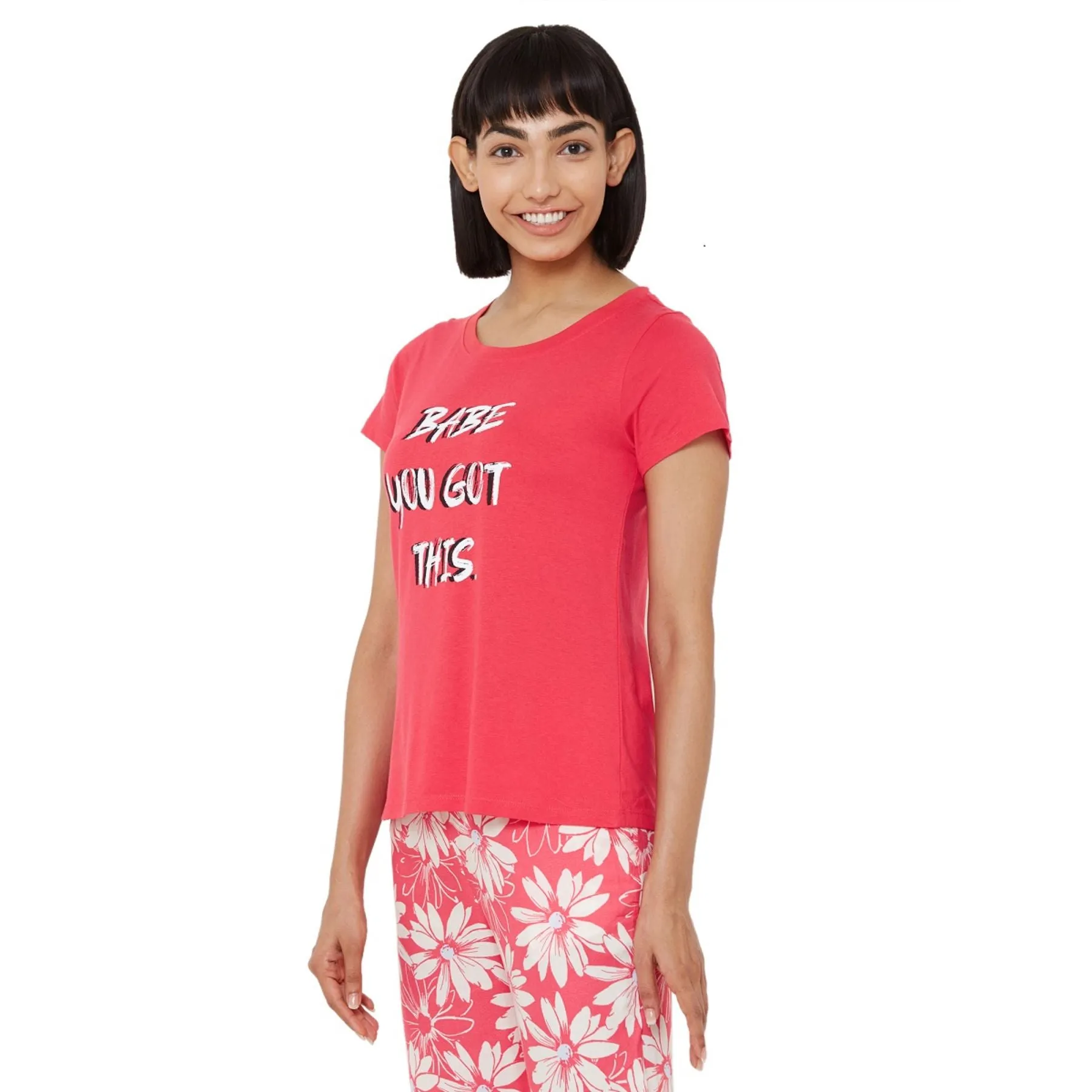 Soft Cotton Modal Solid & Printed Lounge T-shirt (PACK OF 2) NT-120