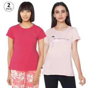 Soft Cotton Modal Solid & Printed Lounge T-shirt (PACK OF 2) NT-120
