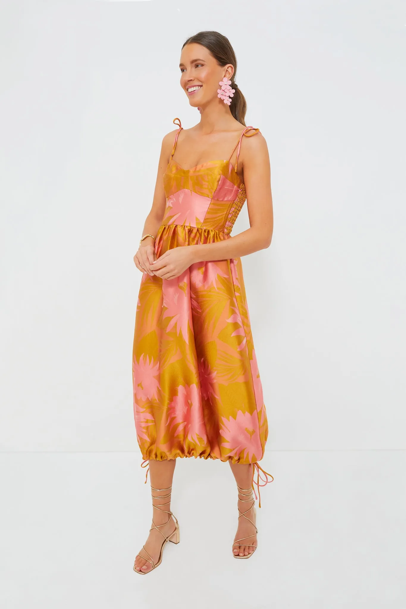 Sorbet Jacquard Strapless Dress