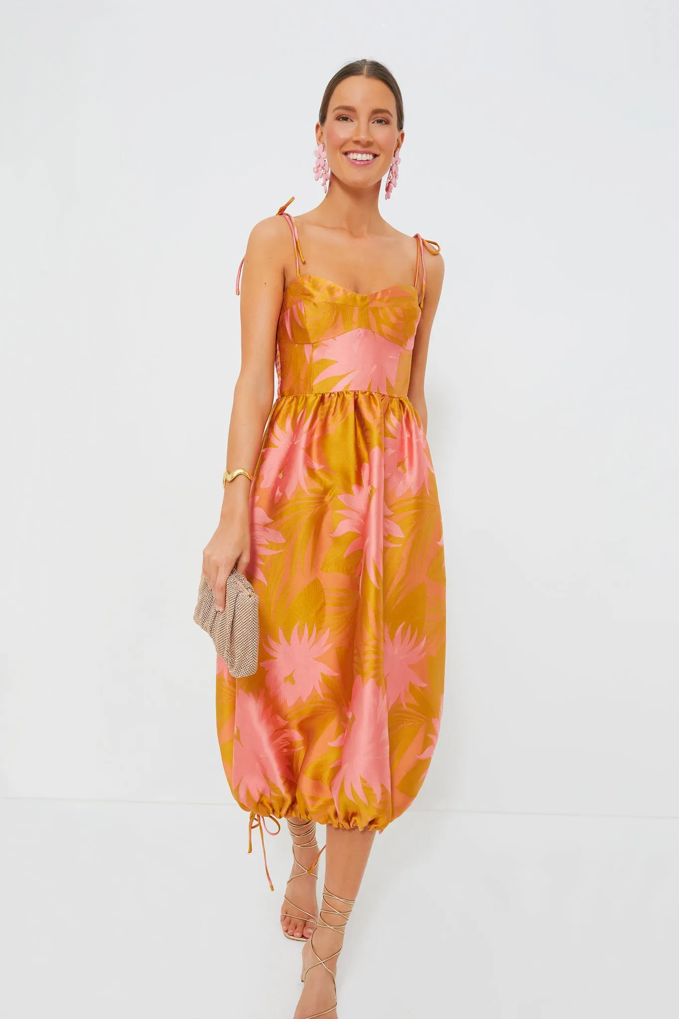 Sorbet Jacquard Strapless Dress