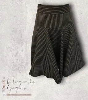 Stella McCartney Womens Black Pinstripe Godet Pleat Skirt UK 12 US 8 EU 40 RRP £655