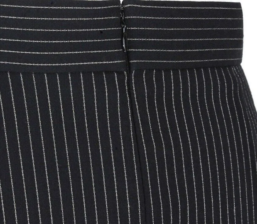 Stella McCartney Womens Black Pinstripe Godet Pleat Skirt UK 12 US 8 EU 40 RRP £655