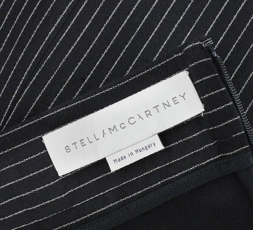 Stella McCartney Womens Black Pinstripe Godet Pleat Skirt UK 12 US 8 EU 40 RRP £655