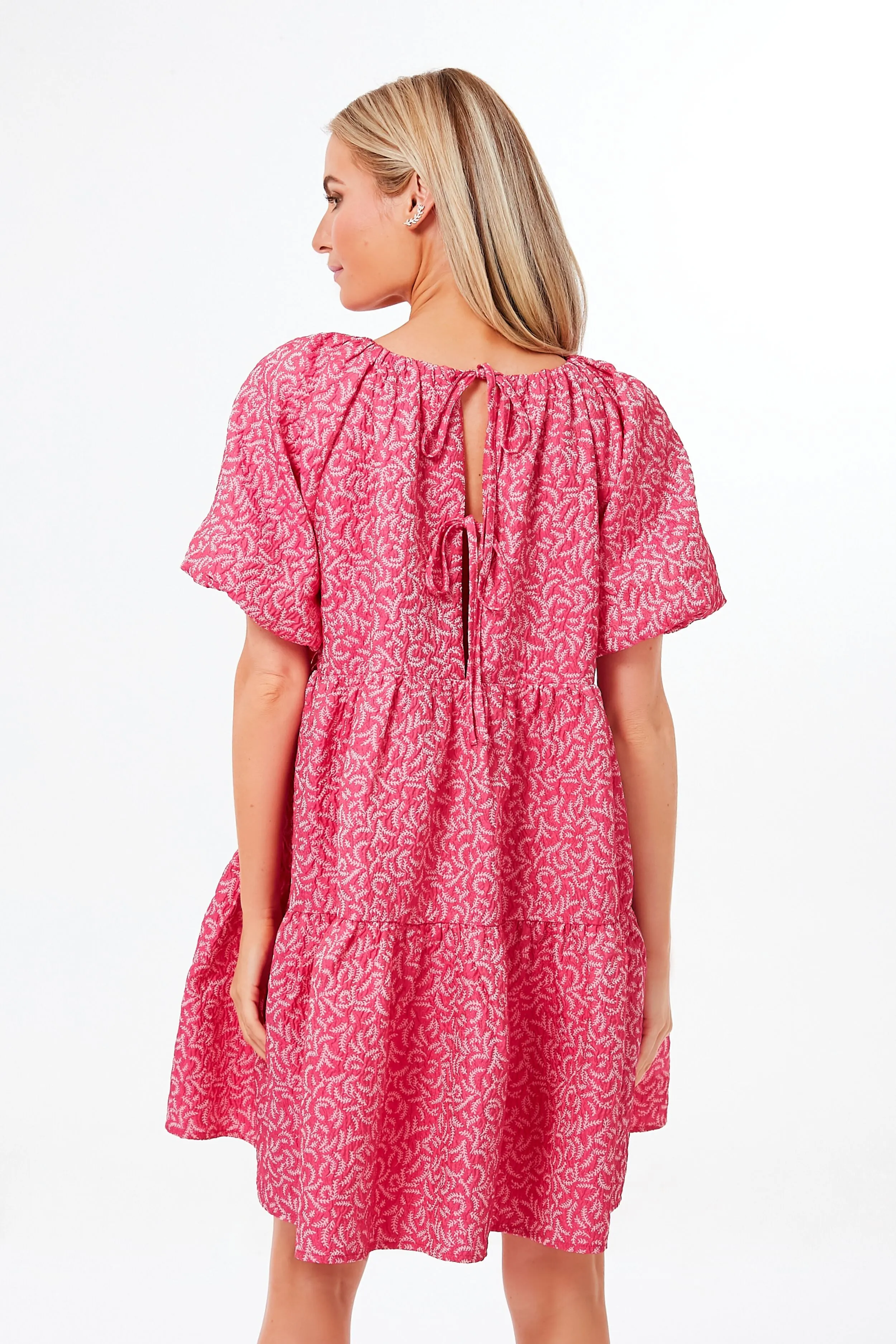 Textured Fuchsia Belinda Mini Dress