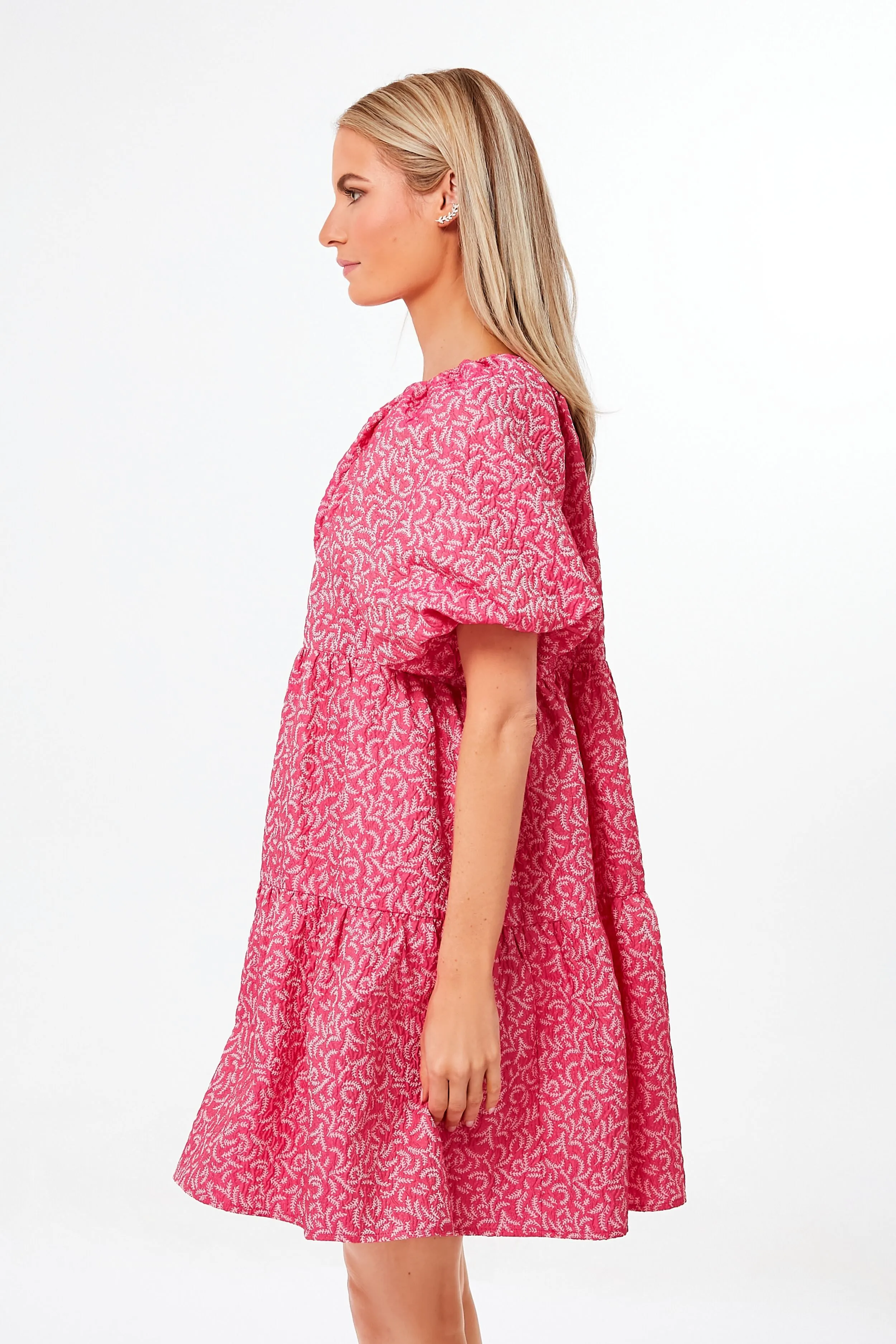 Textured Fuchsia Belinda Mini Dress