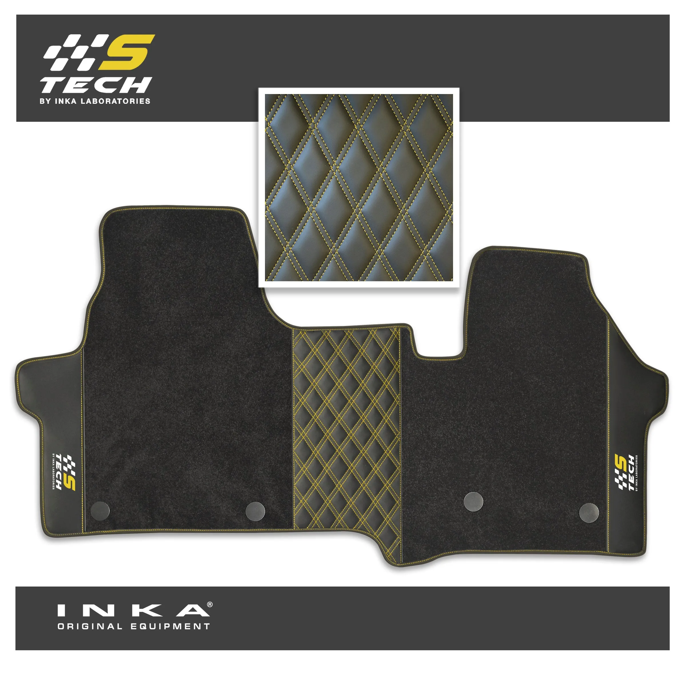 The All New Ford Transit Custom INKA S-Tech Bentley Leatherette Front Tailored Carpet Floor Mat Black MY24 Onwards