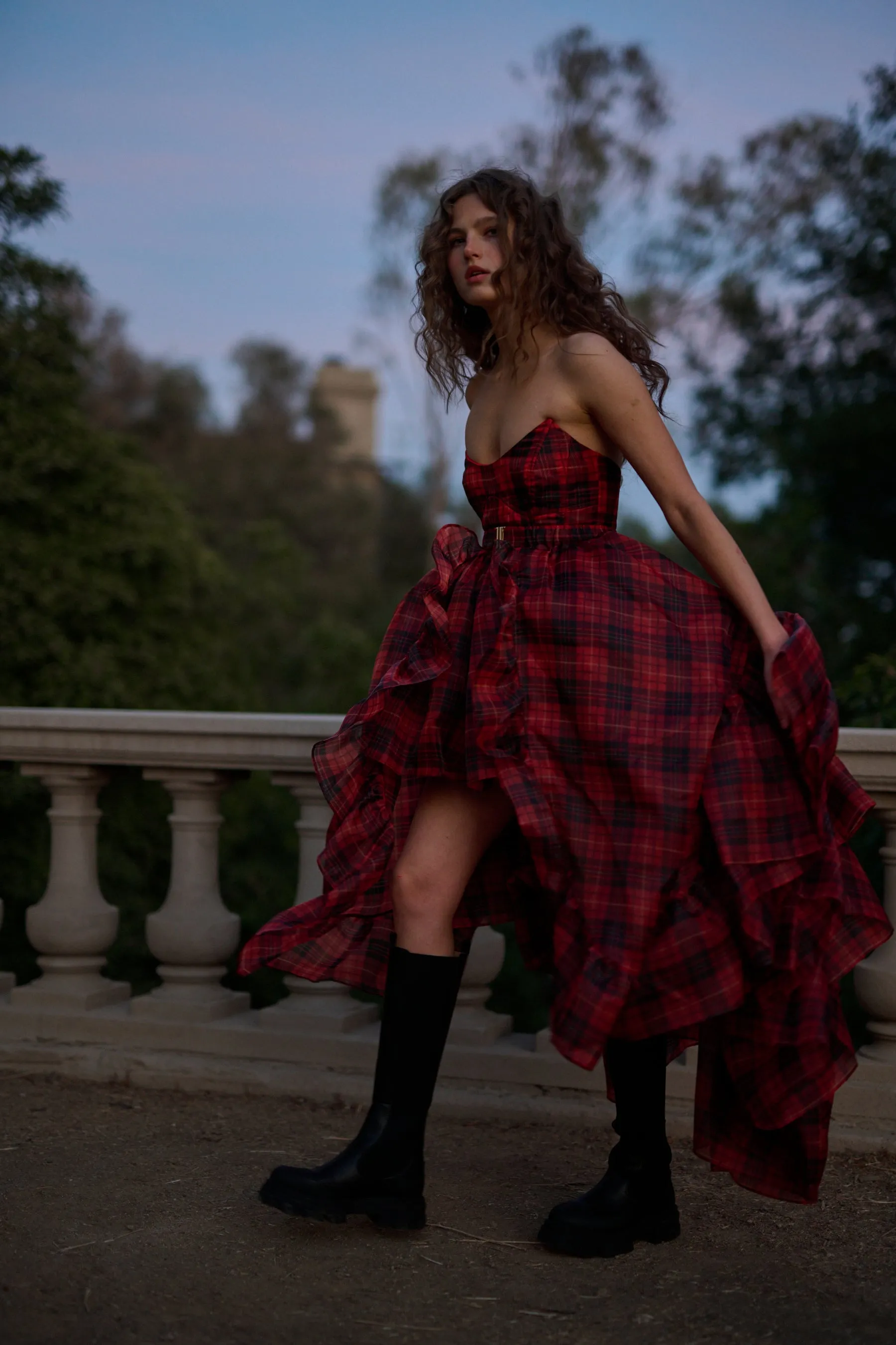 The Royal Tartan Veuve Dress & Tournure Set