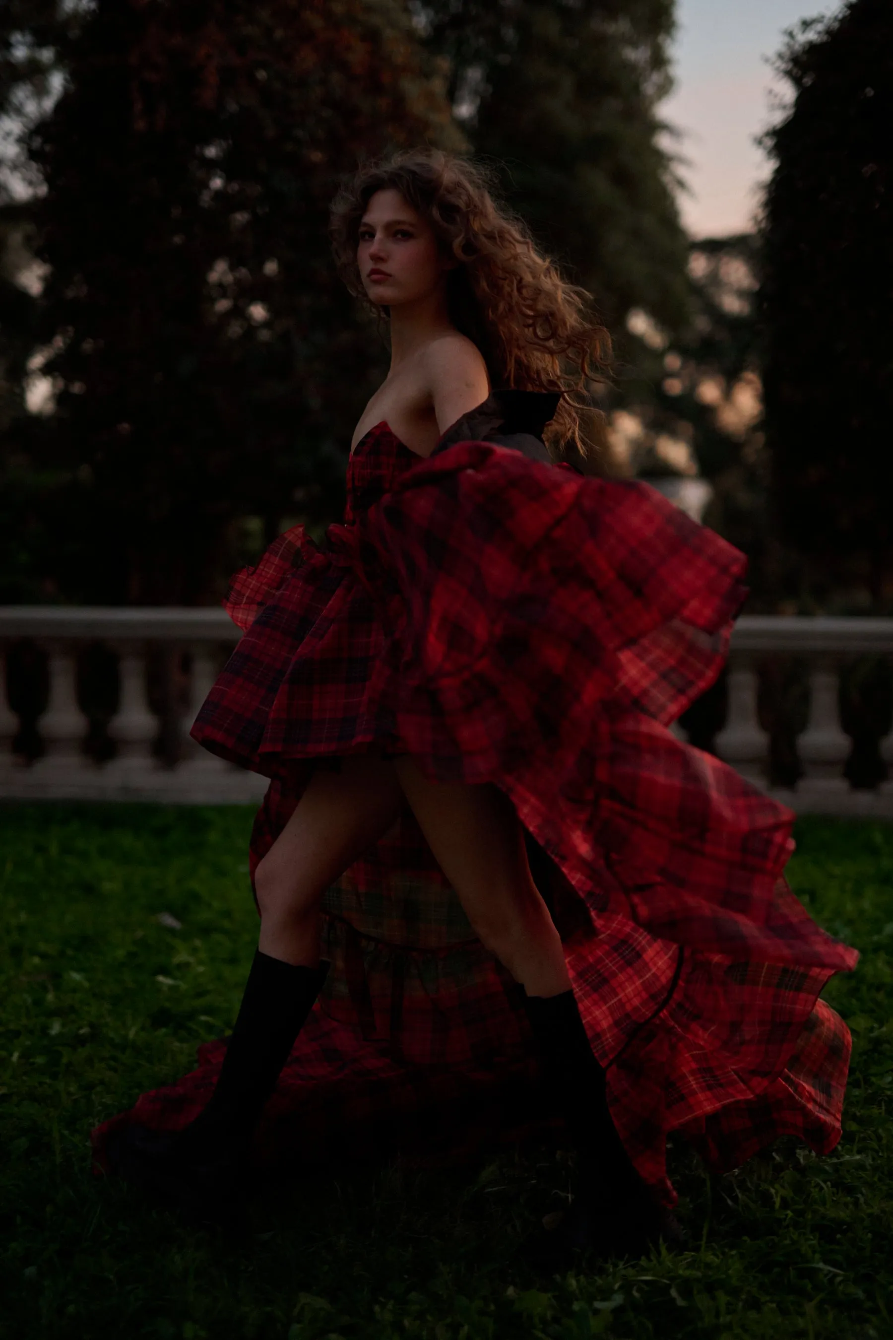 The Royal Tartan Veuve Dress & Tournure Set