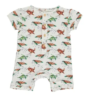 Tickety-Boo Short Romper - Nautical Sea Turtles