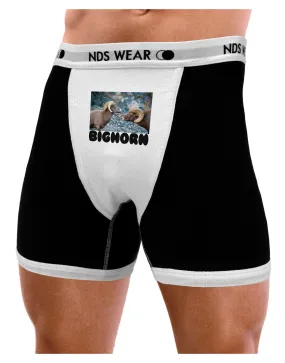 TooLoud Two Bighorn Rams Text Mens Boxer Brief Underwear