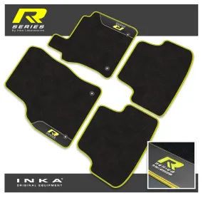 VW Golf MK7 Car Mats (Front & Rear Set) with Premium Carpet & OEM Leatherette, Fits MY13 to MY19
