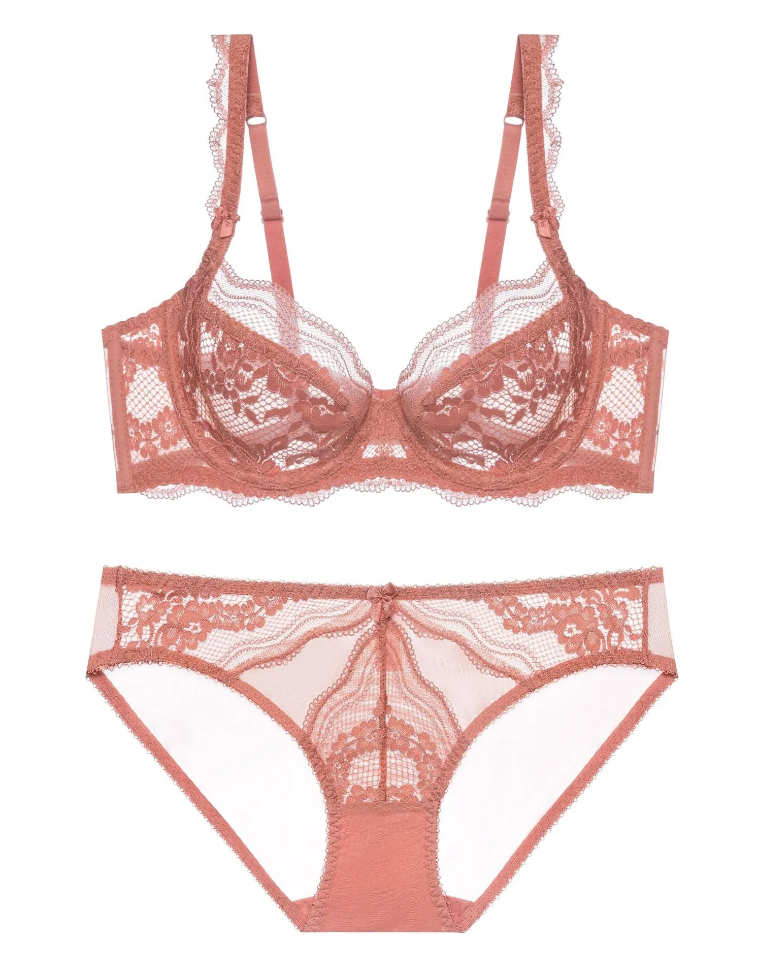 Women Red Bra Lace Underwear Set High-end Seamless Pure Desire Small Breast Push-up Thin Section Bra