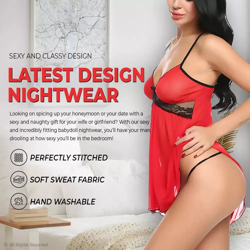 Women’s Sexy Babydoll Lingerie Lace With Panty