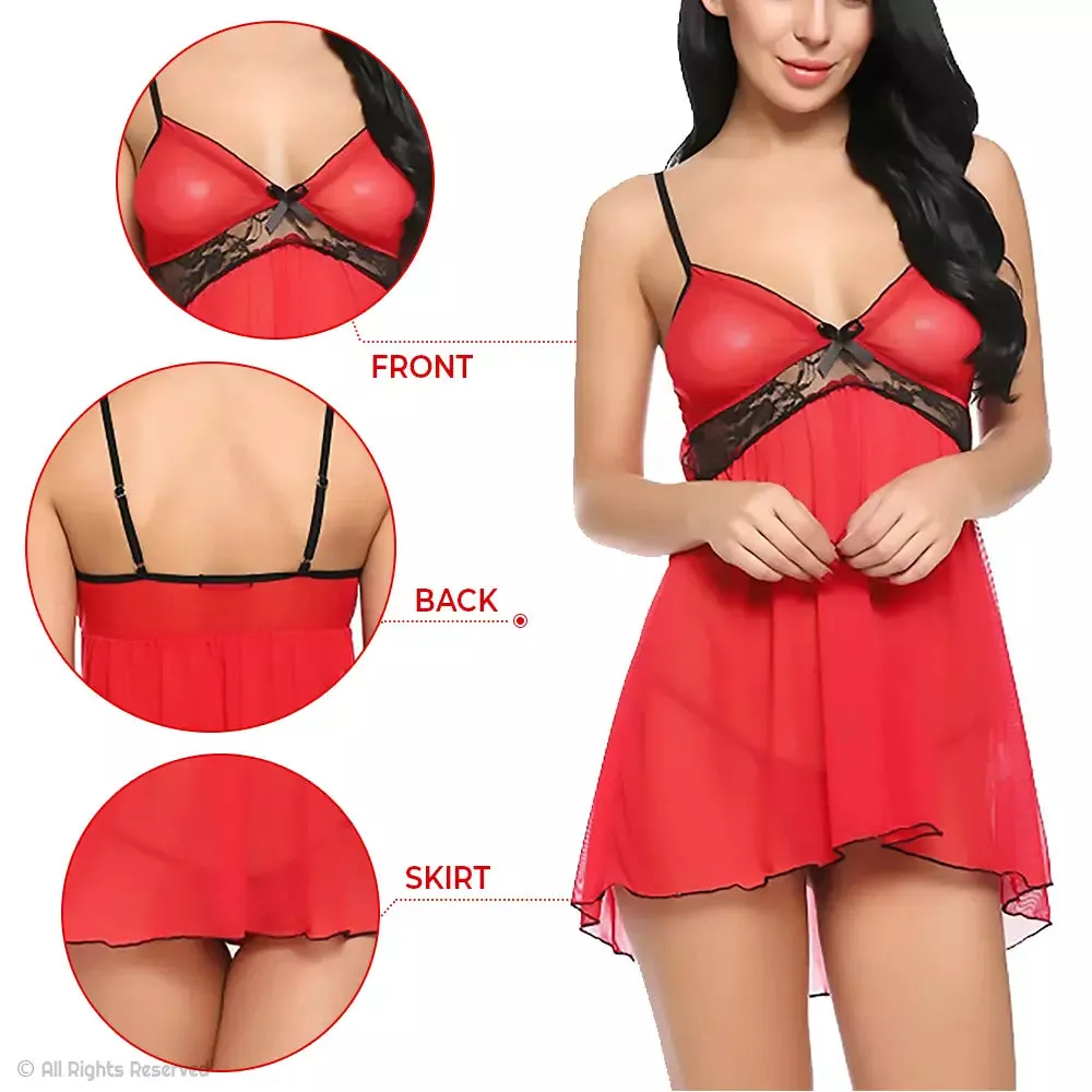 Women’s Sexy Babydoll Lingerie Lace With Panty