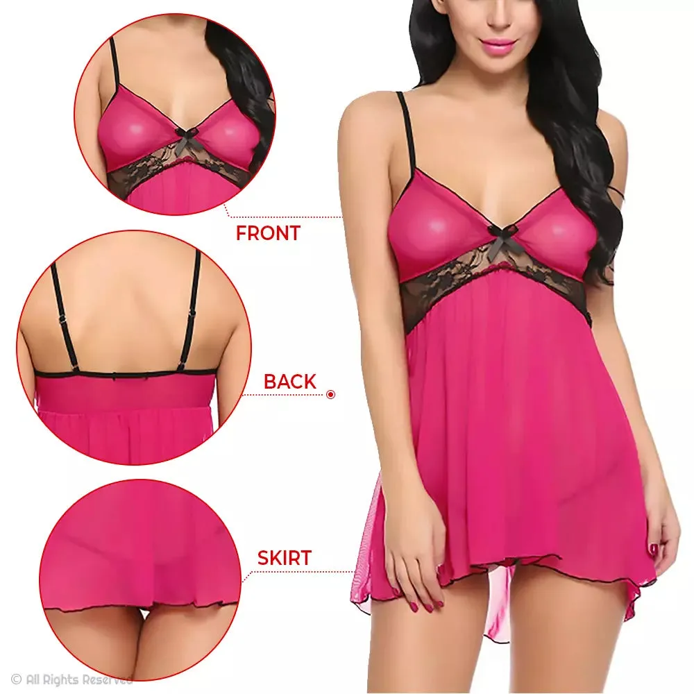 Women’s Sexy Babydoll Lingerie Lace With Panty