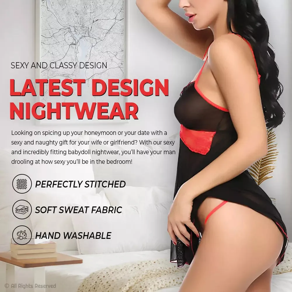 Women’s Sexy Babydoll Lingerie Lace With Panty