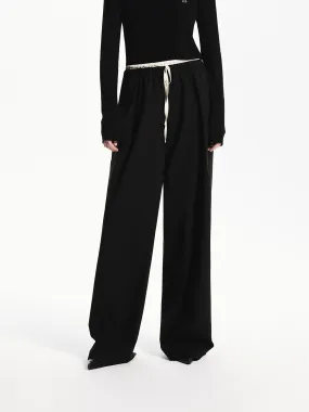 Wool Blend Contrast Pants