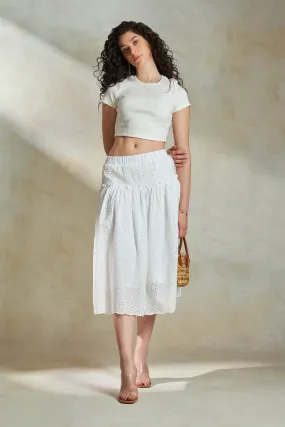 Zuriel|Schiffli Cotton Skirt